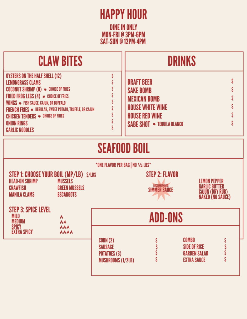 Simr Menu Menus – Simmer Family